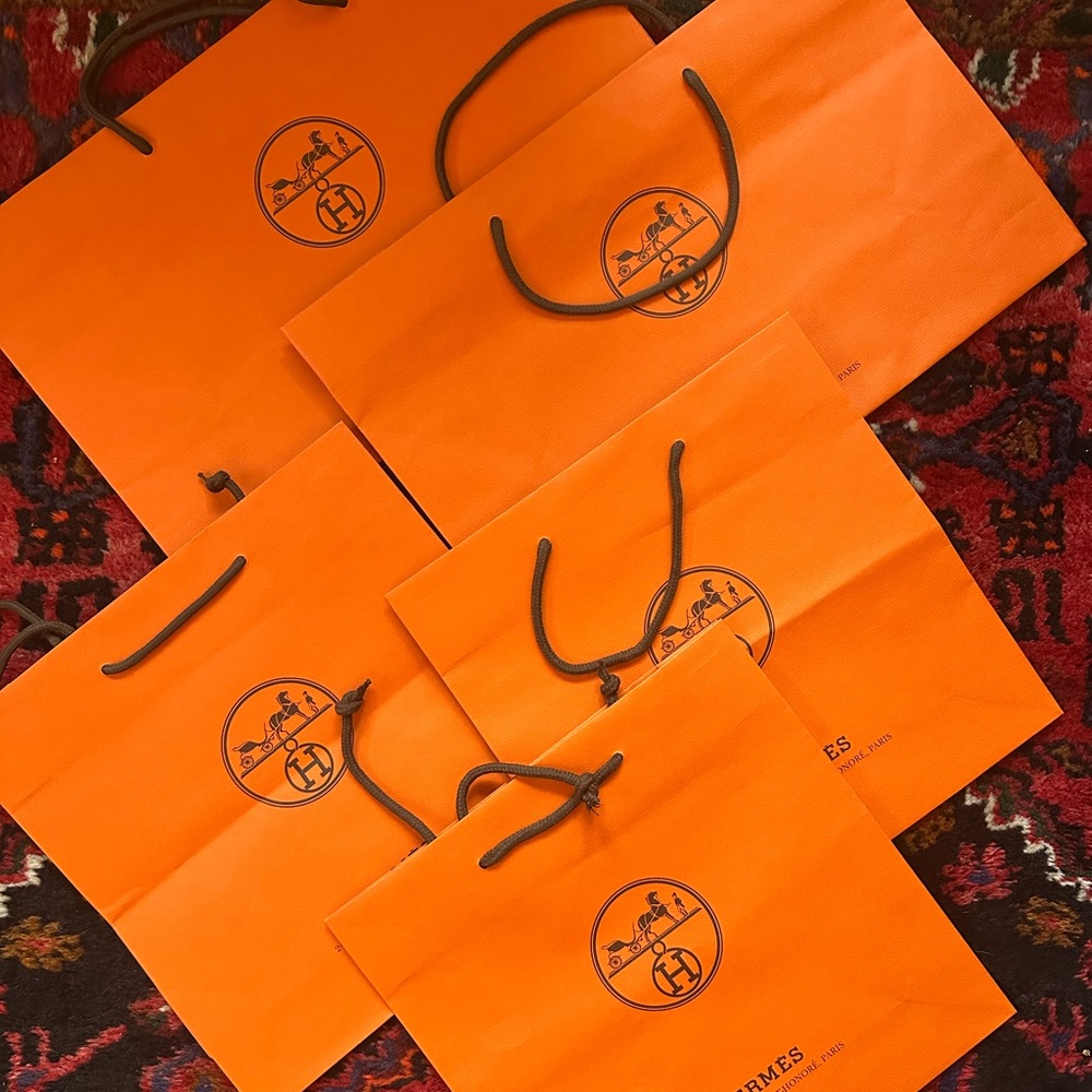 Hermès Orange Shopping Bags